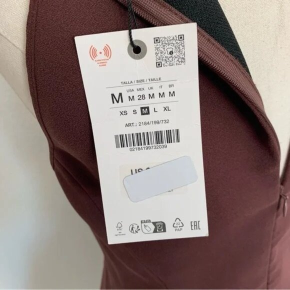 ZARA ZW Collection Brown Caramel Halter Godet Dress Medium M - Picture 11 of 14